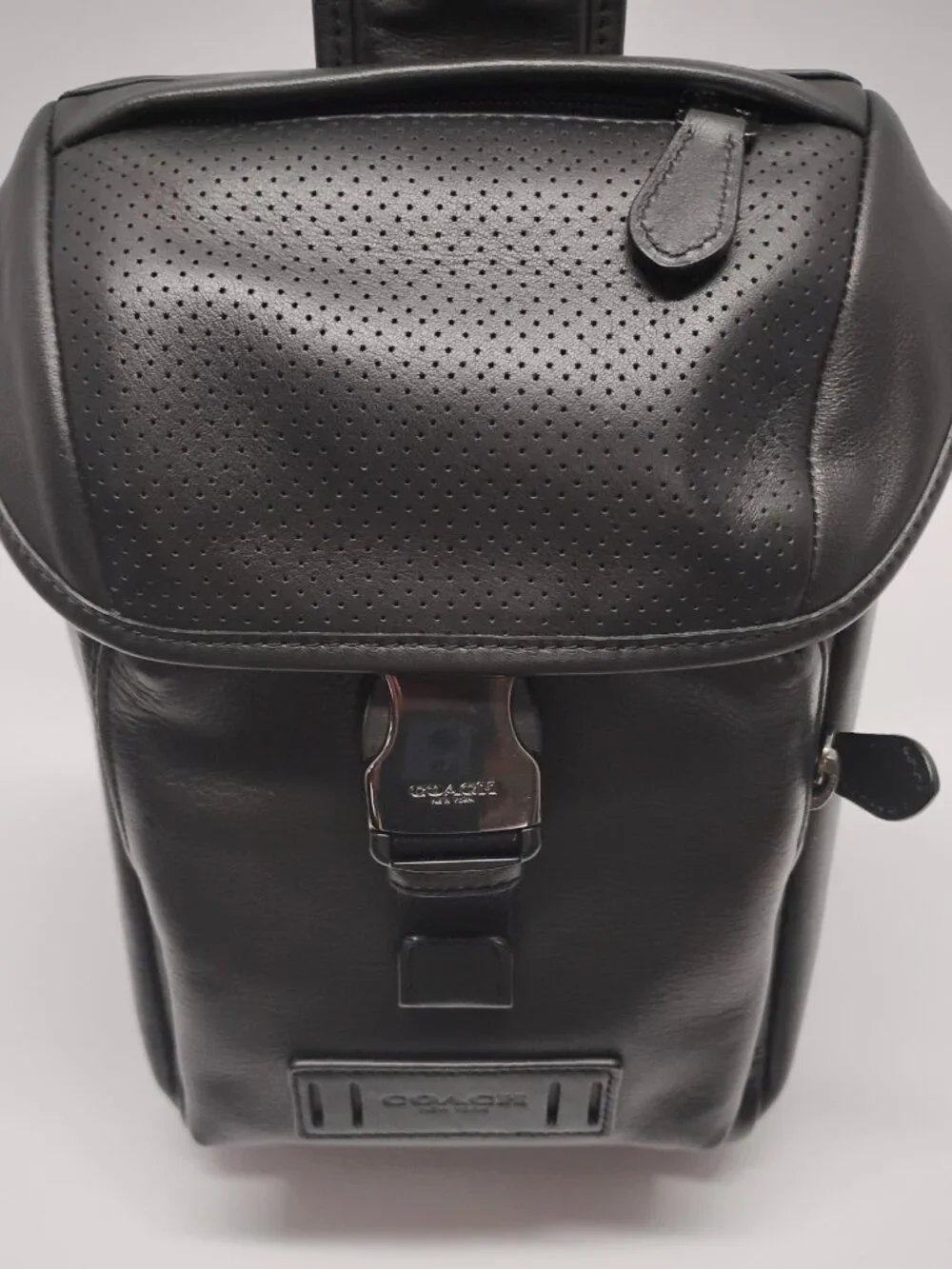 Coach Ranger Black Leather Sling Pack Men's Crossbody